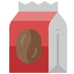 coffee bag flat icon