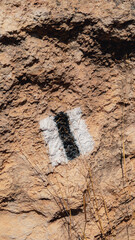 Sign of the black hiking route in Israel