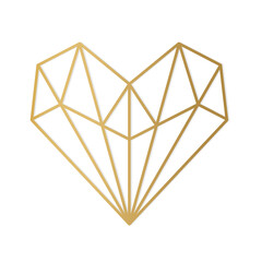 golden triangle heart - vector illustration