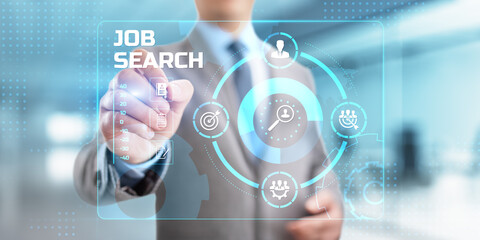 Job Search HR Human resources management concept on screen.