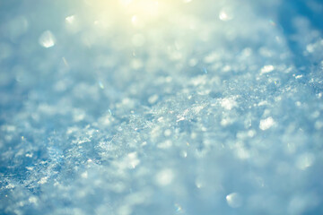 Macro background of fresh snowflake texture