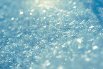 Obraz premium Macro background of fresh snowflake texture