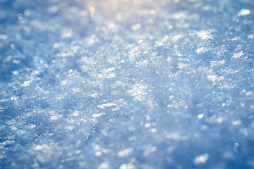 Obraz premium Macro background of fresh snowflake texture
