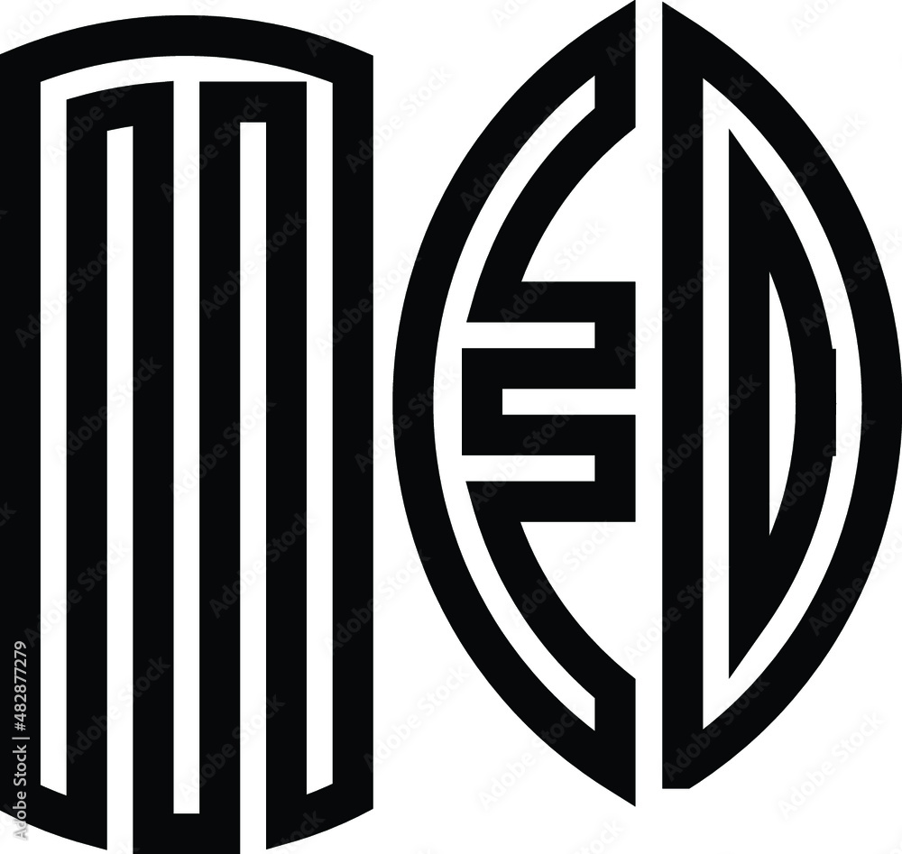 Poster title: mfdletter logo design with a circular shape vector in illustration.