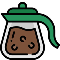coffee pot filled outline icon
