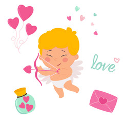 Cute cupid. Valentine's Day.