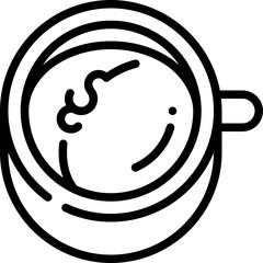 black coffee line icon