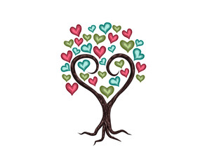 Obraz na płótnie Canvas family tree with love concept. branch with heart shaped