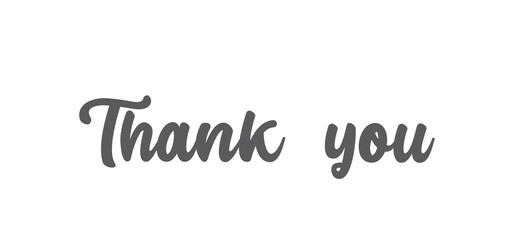 Thank you lettering. Thanks message calligraphy in modern hand drawn style font.