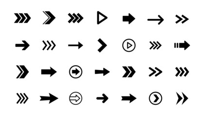 Arrow icon collection. Set of vector arrows.