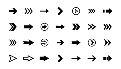 Arrow icon collection. Set of vector arrows.
