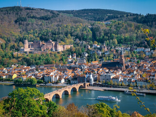 Fototapeta na wymiar View over the old city of Heidelberg