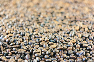 Brown coffee beans for making coffee
