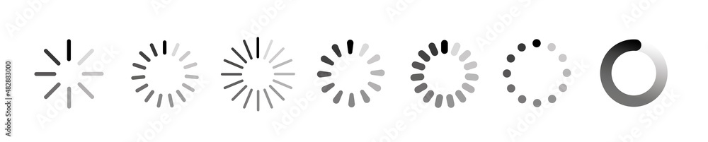 Leinwandbilder Load icon. Circle website buffer loader or preloader. Vector donload or upload status icon. EPS10.