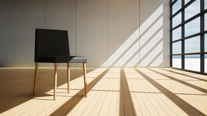 house with big glass window and wooden floor