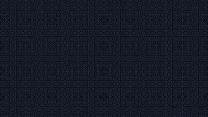 Vector islamic horizontal background with seamless islamic pattern