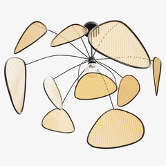 Wicker Pendant lamp 3d model concept render