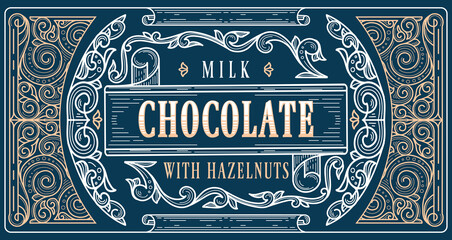 Milk chocolate - vintage decorative ornate label design