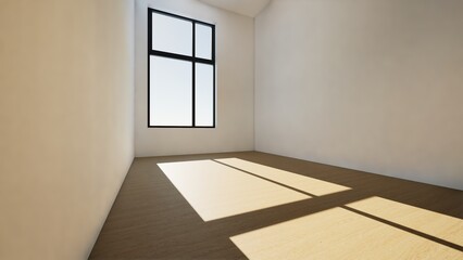 wood floor background with sunlight window