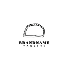 empanadas food logo cartoon icon design template black isolated vector illustration
