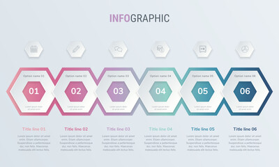 Abstract business square infographic template in vintage colors with 6 steps. Colorful diagram, timeline and schedule isolated on light background
