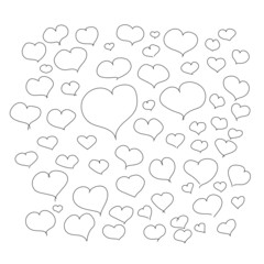 Hand drawn hearts. Simple vector for Valentine's day. Lovely drawings.