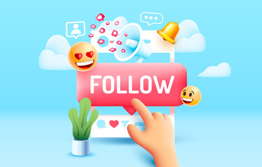 Followers like, social networks for communication of people. Vector