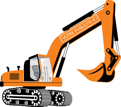 orange excavator construction equipment clip art preview