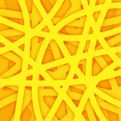 Abstract yellow papercut background, color carve art