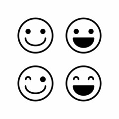 Smile Emoticon Design Vector Logo Template Illustration Sign And Symbol