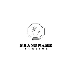 stop hand logo icon design template vector illustration