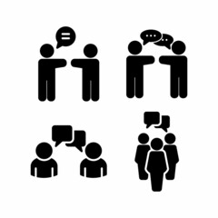 Speaking People Icon Design Vector Logo Template Illustration Sign And Symbol