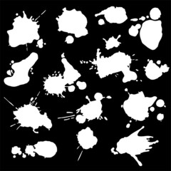 set of various vector ink blots and splashes for your designs