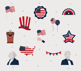 twelve presidents day icons