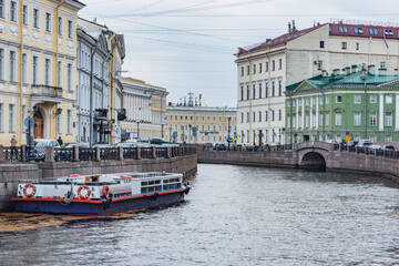 Streets along Moyka river. Saint Petersburg. Russia.