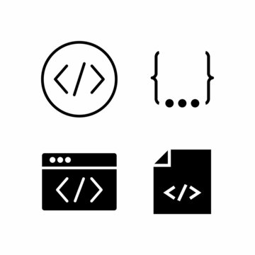 Code Icon Design Vector Logo Template Illustration Sign And Symbol