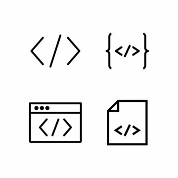 Code Icon Design Vector Logo Template Illustration Sign And Symbol