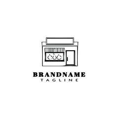 shop logo icon cartoon design template black isolated vector illustration