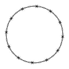 vector barbed wire round frame