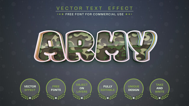 Army - Editable Text Effect, Font Style