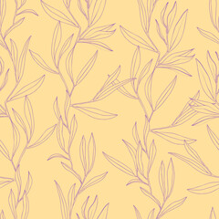 Fototapeta na wymiar vector seamless pattern with leaves. Botanical illustration for wallpaper, textile, fabric, clothing, paper, postcards