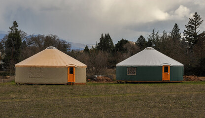 two yurts