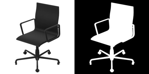 Fototapeta premium 3D rendering illustration of an office chair