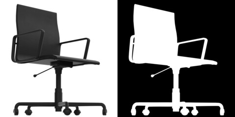 3D rendering illustration of an office chair