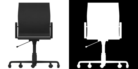 3D rendering illustration of an office chair