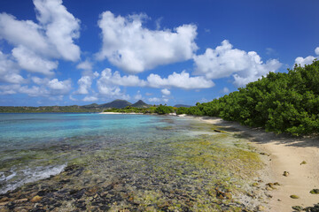 Coastline of White Island near Carriacou Island, Grenada.