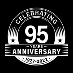 Fototapeta premium 95 years anniversary celebration design template. 95th logo vector illustrations.