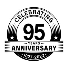 95 years anniversary celebration design template. 95th logo vector illustrations.