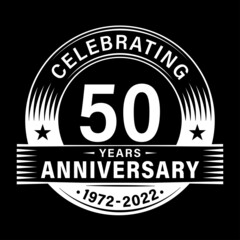 50 years anniversary celebration design template. 50th logo vector illustrations.