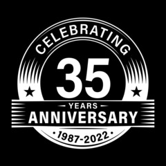 35 years anniversary celebration design template. 35th logo vector illustrations.